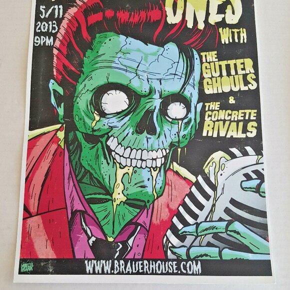 RECKLESS ONES POSTER 17" x 11" RARE Gig MONSTER MARK Gutter Ghouls HORROR - Picture 3 of 3